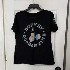 WOMENS Grunt Style Black 'Body By Quarantine' Short Sleeve Tee. Size XL